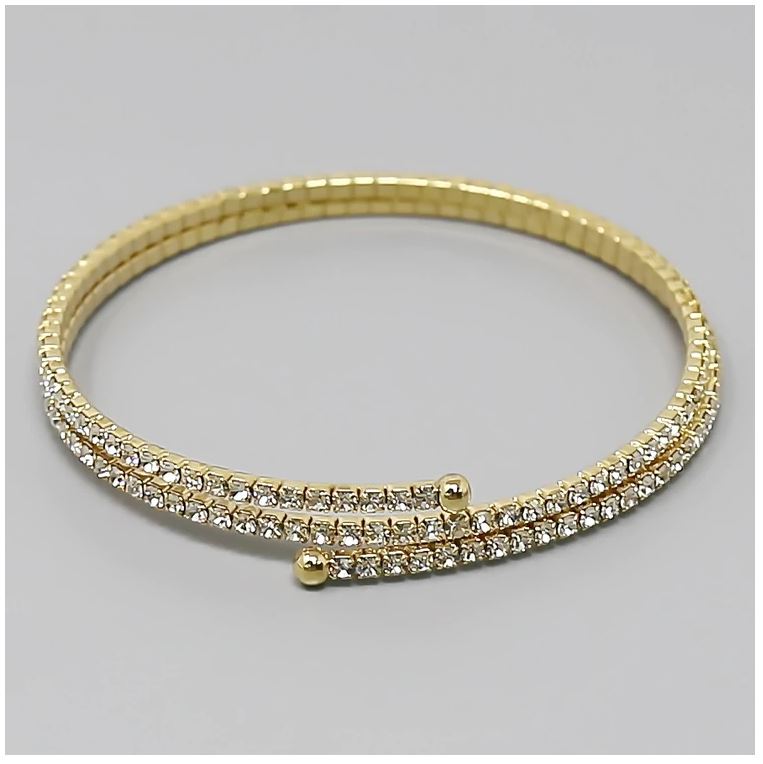 Glass Stone Pave Wrap Bangle