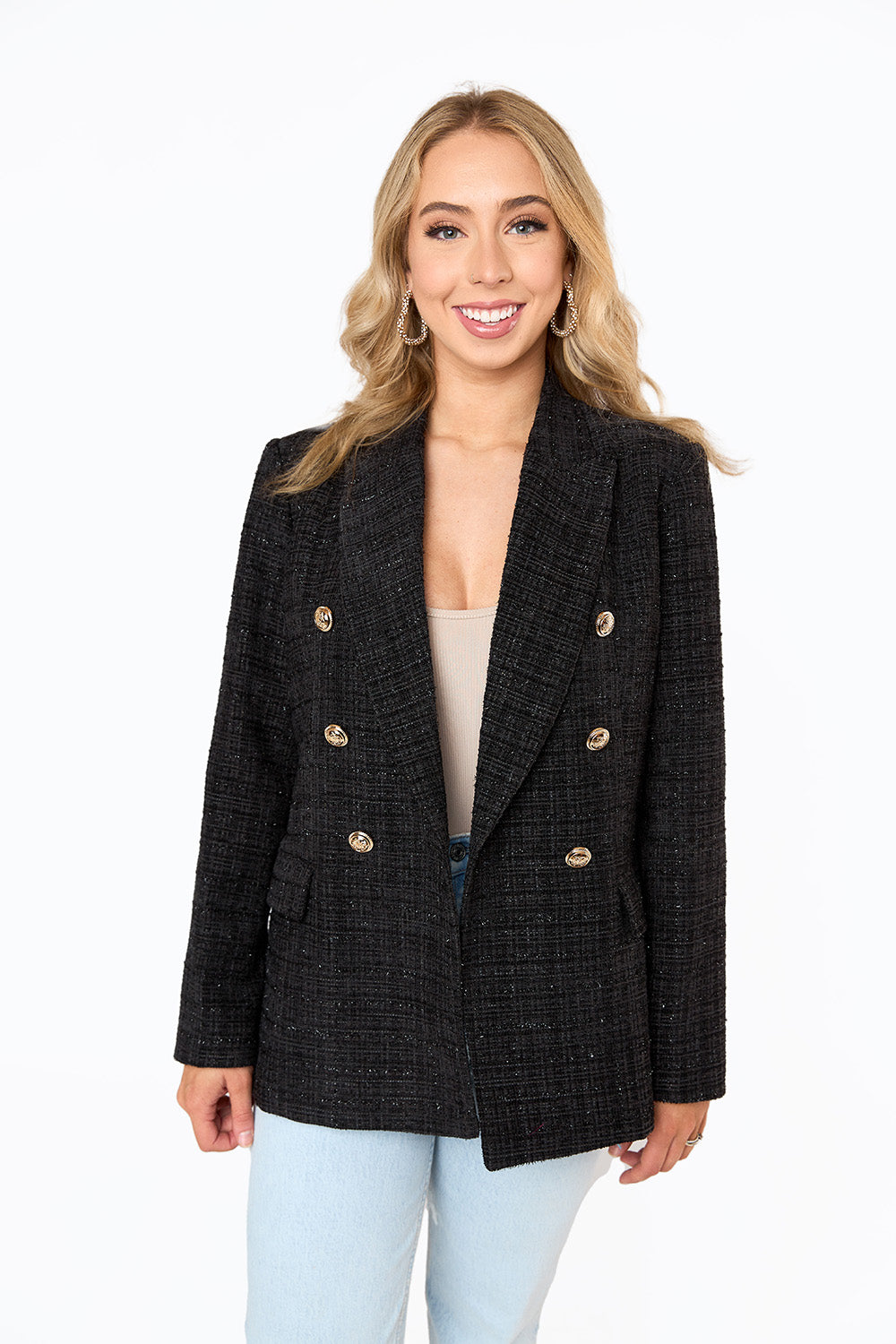 Black Lurex Tweed Blazer