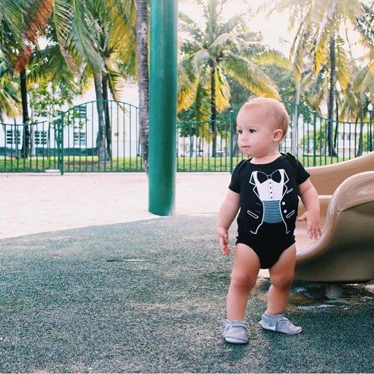 Onesie Tiny Tux 6-12 Months Black