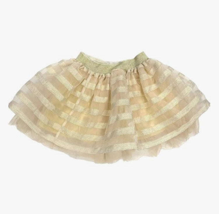 Girls' Gold Striped Tulle Tutu