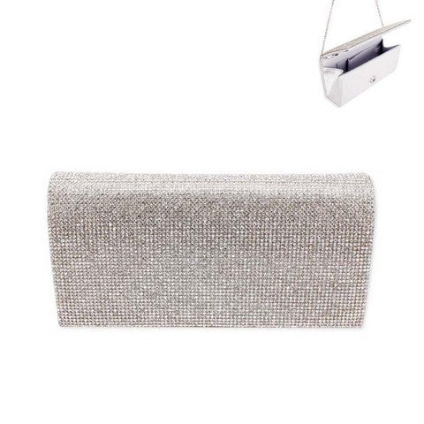 Crystal Rhinestone Evening Clutch with Chain Strap