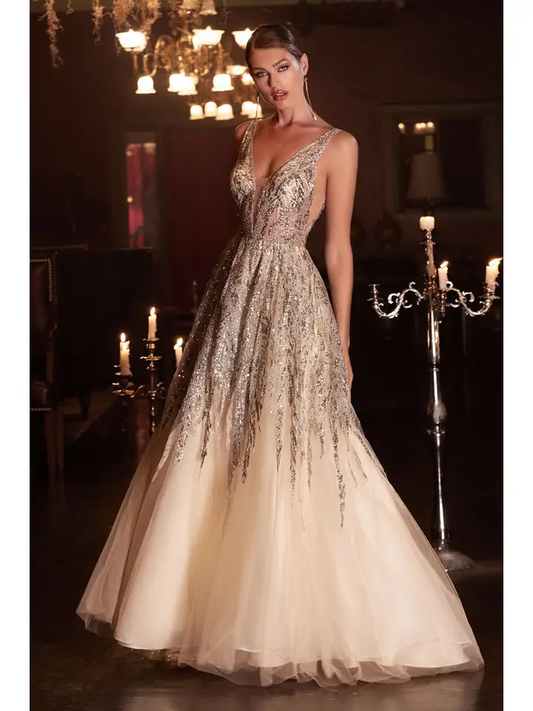 Ombre Shimmer Ball Gown