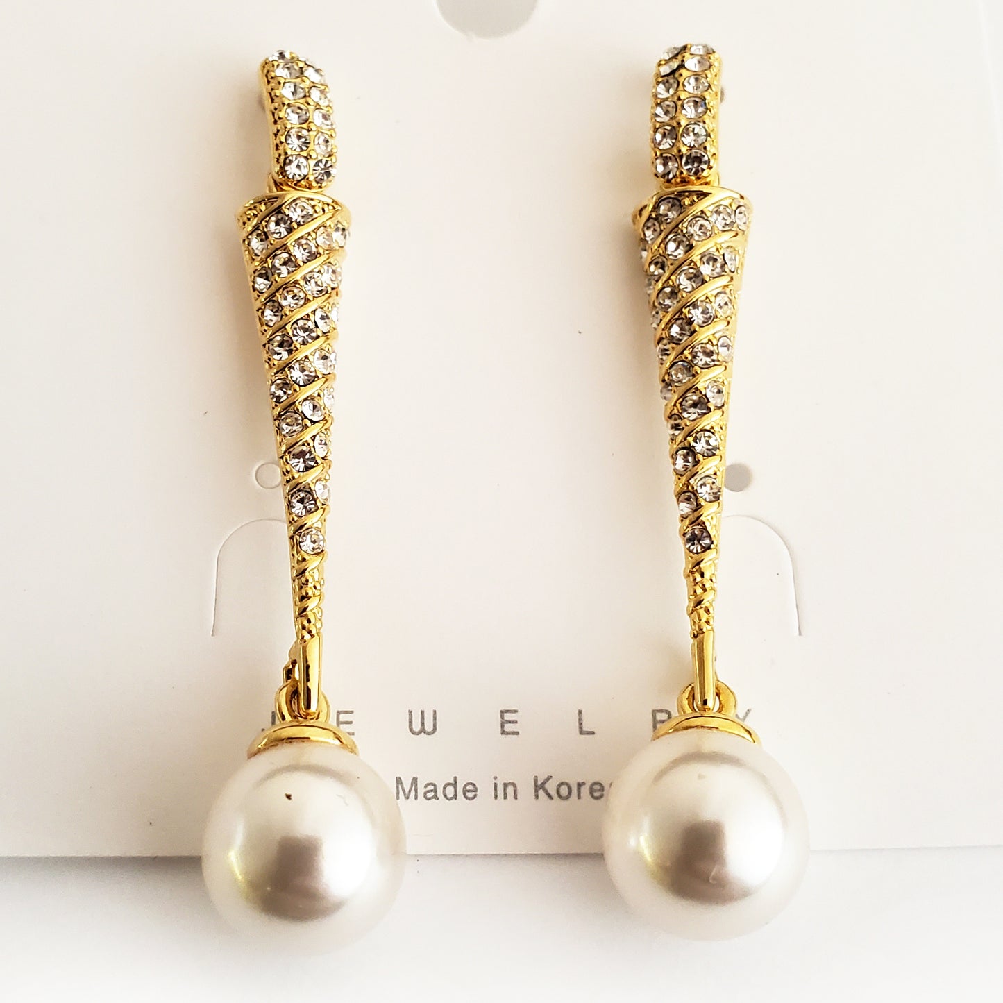 Stiletto Statement Earrings with Pearl Drop