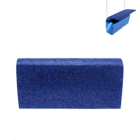 Crystal Rhinestone Evening Clutch with Chain Strap