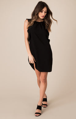 Sleeveless Statement Ruffle Shift Dress