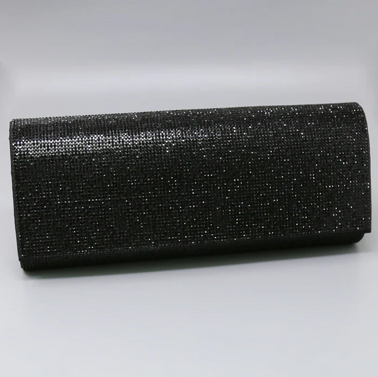Rhinestone Foldover Clutch Bag