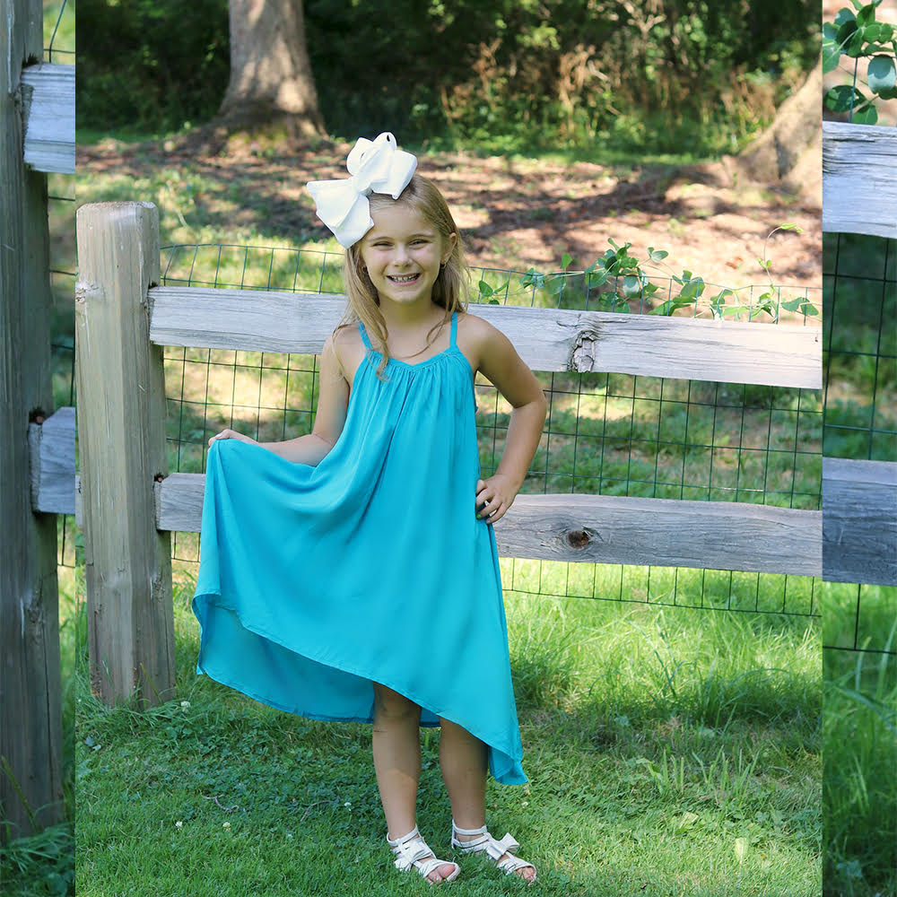 Girls' Swim Cover-up Dress - Blue
