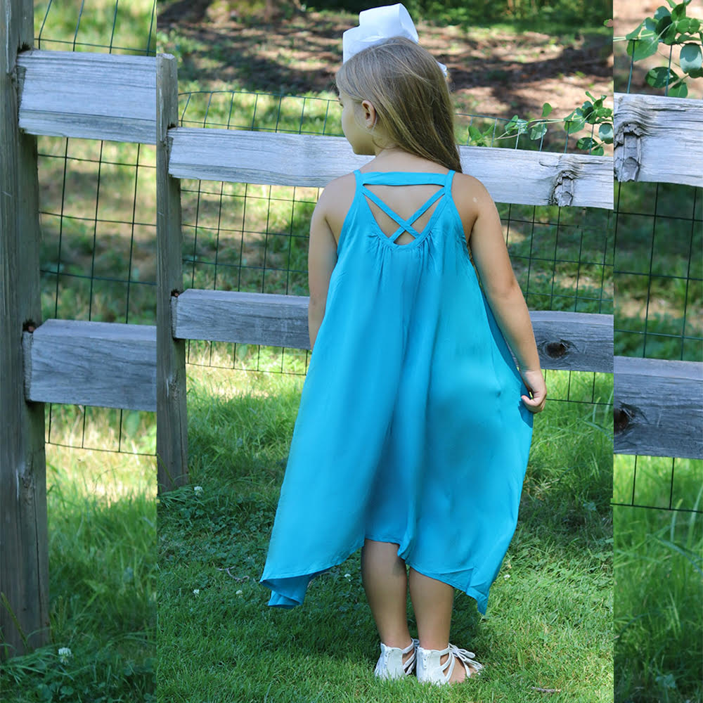 Girls' Swim Cover-up Dress - Blue