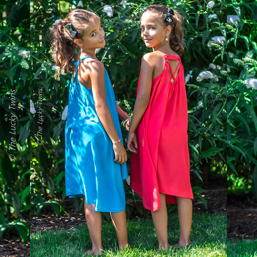 Girls' Swim Cover-up Dress - Blue
