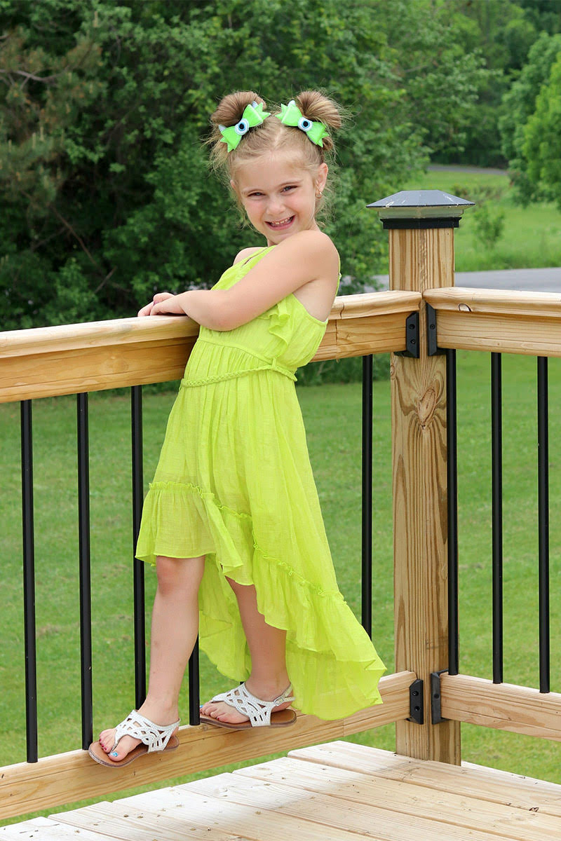 Girls' Hi-Lo Soft Gauze Cotton Ruffle Dress