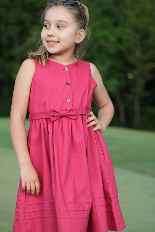 Girls' Cotton Dress - Faded Cardinal Red