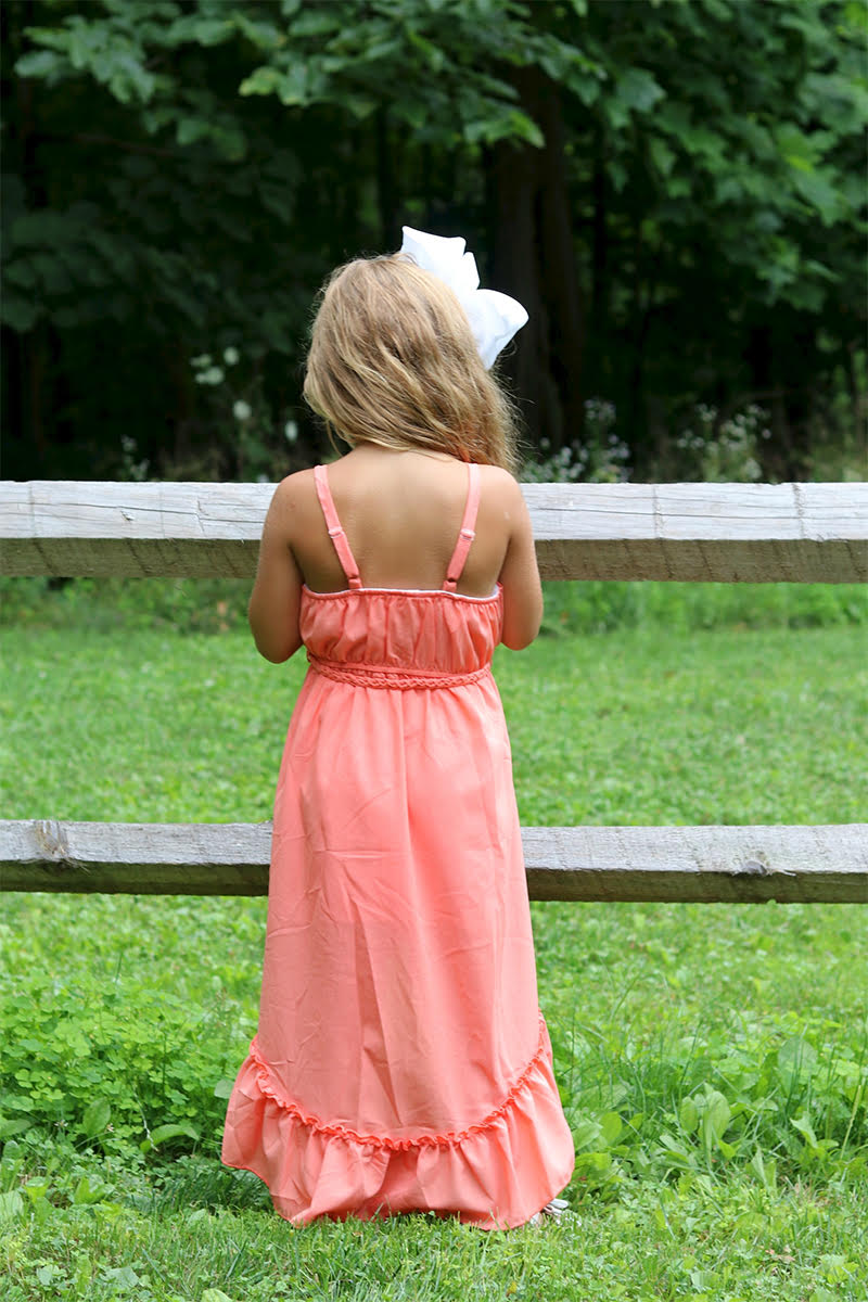 Girls' Hi-Lo Soft Gauze Cotton Ruffle Dress