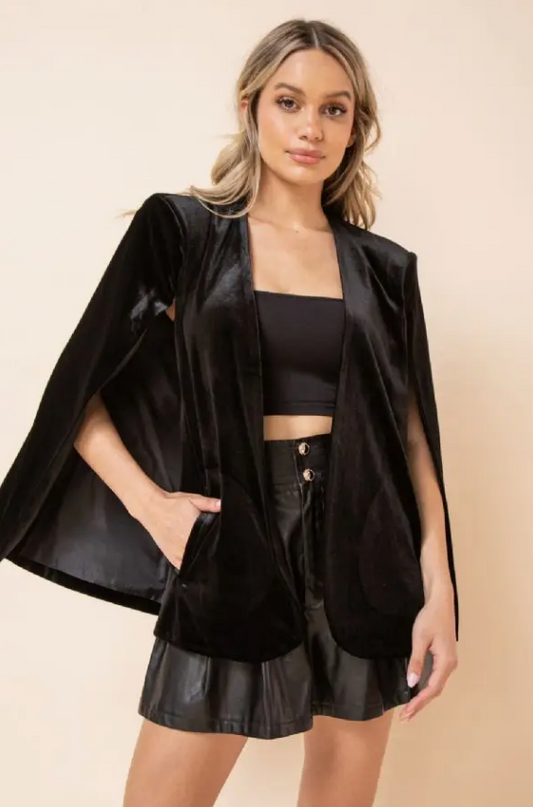 Velvet Cape Blazer