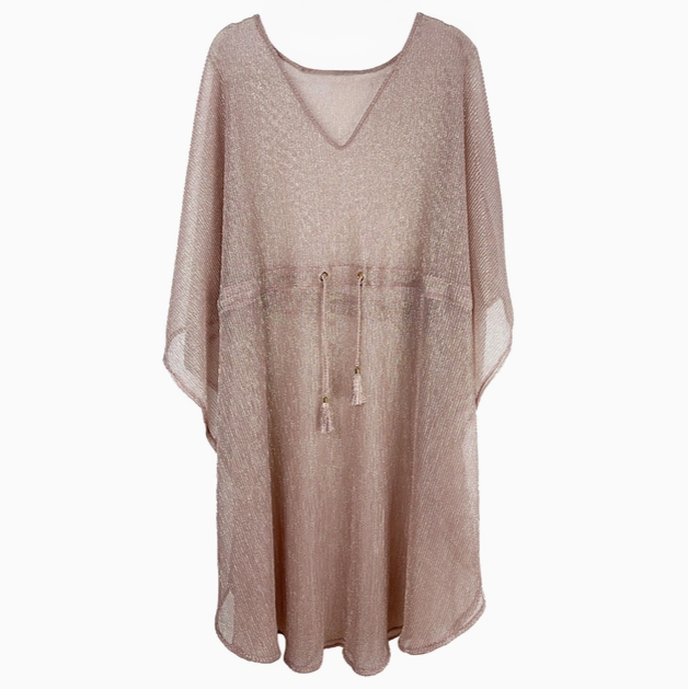 Sheer Lurex Beach Poncho Cover-Up