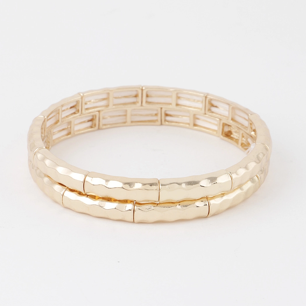 Double Hammered Bracelet Set
