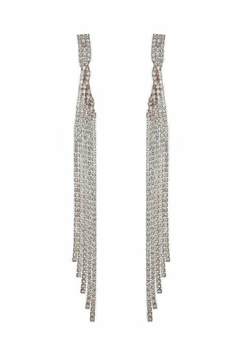 5Row Twisted Bottle Neck Multichain Tassel Earrings