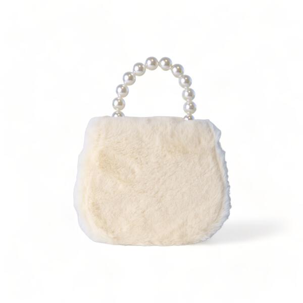 Girls' Butterfly Fur Purse, Cute Dress-Up Handbag for Kids