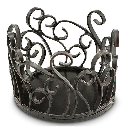 Black Metal Scrollwork Wine Bottle Coaster | Decorative Bottle Base