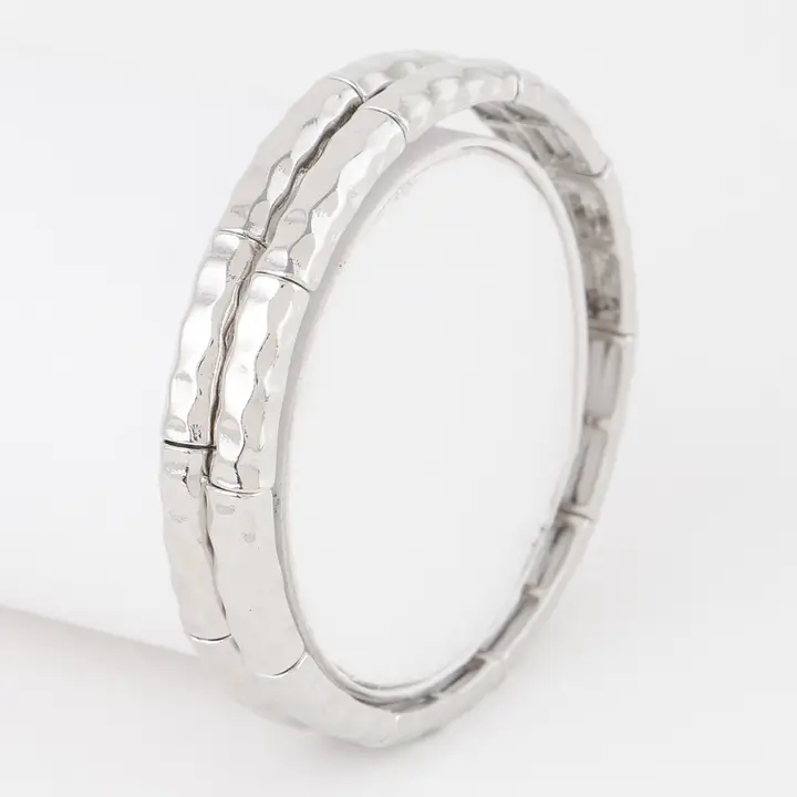 Double Hammered Bracelet Set