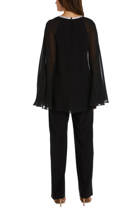 Embellished Sheer Cape 2-Piece Set