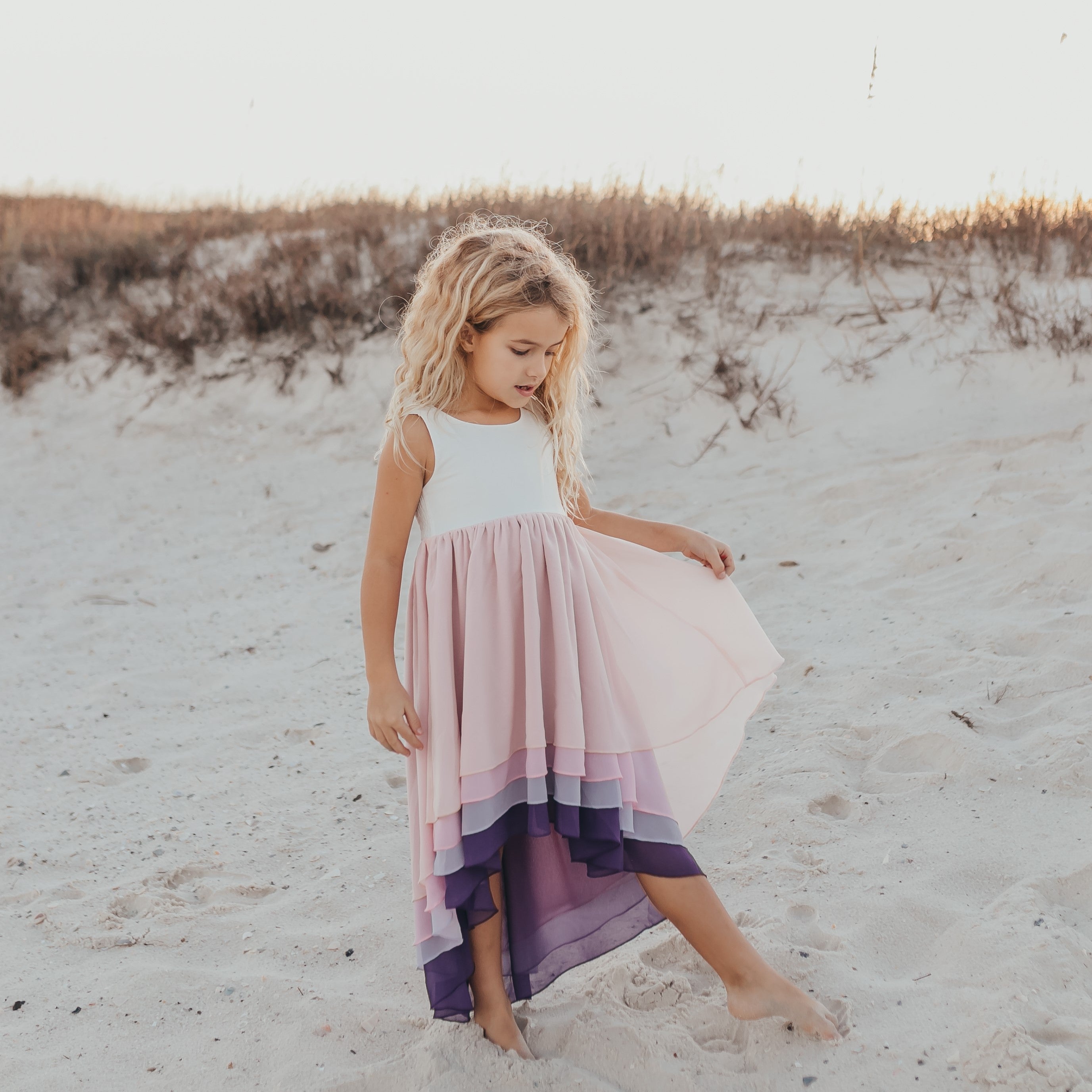 white to purple ombre dress Ombre Purple Straps Slit Puffy Aline Wedding Gown