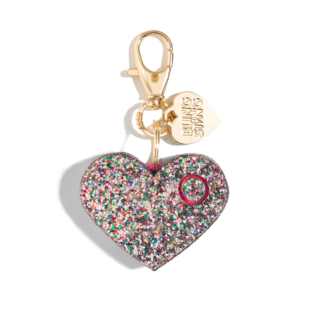 Personal safety alarm with keychain clip - sparkly confetti emergency alert device