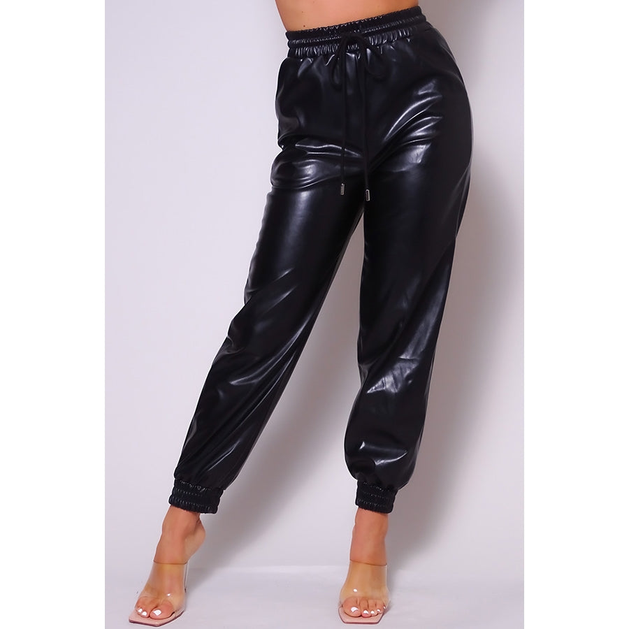 Faux Leather Jogger