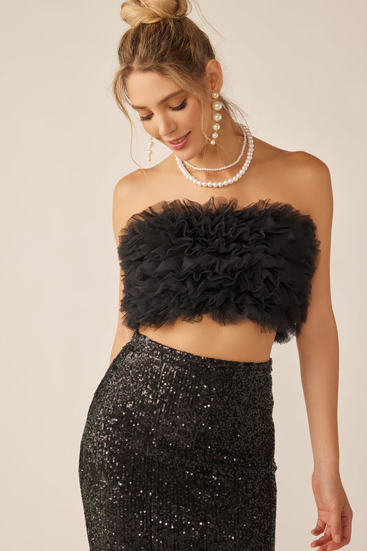Mesh Tulle Tube Top