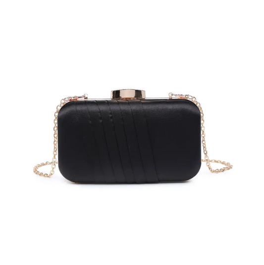 Pleated Black Evening Clutch