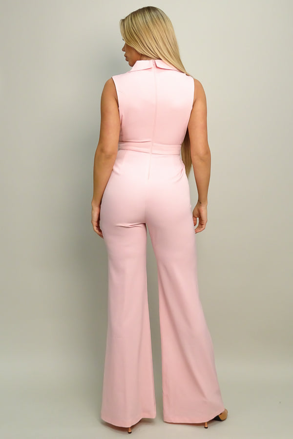 Sleeveless Collared Jumpsuit