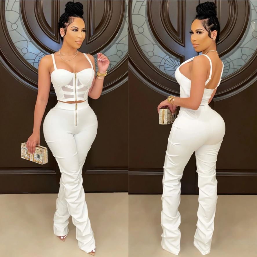 Ruched Pant & Crop Top Set