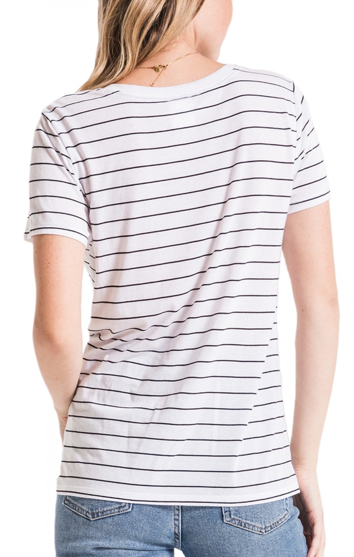 Twist Front Tee Blk/Wht