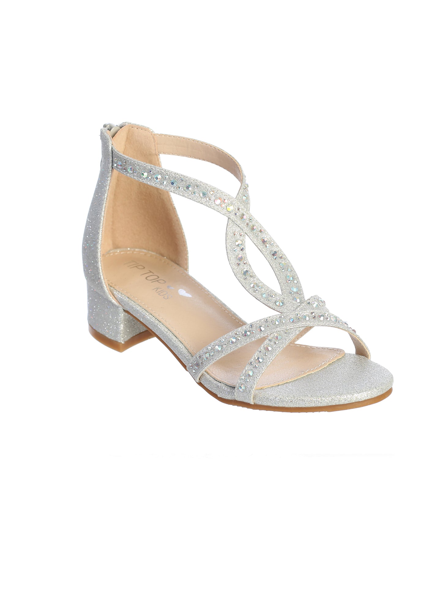 Girls' Rhinestone Strappy Heel