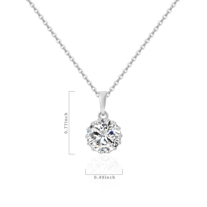 Round Cubic Zirconia Pendant Necklace