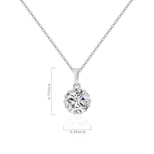 Round Cubic Zirconia Pendant Necklace