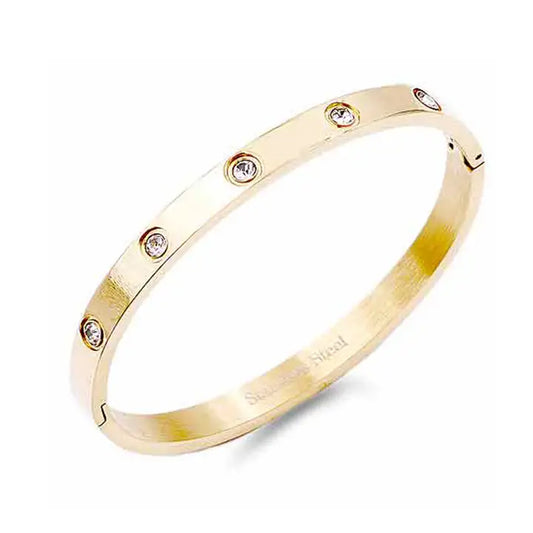 Stainless Steel Jeweled Bangle