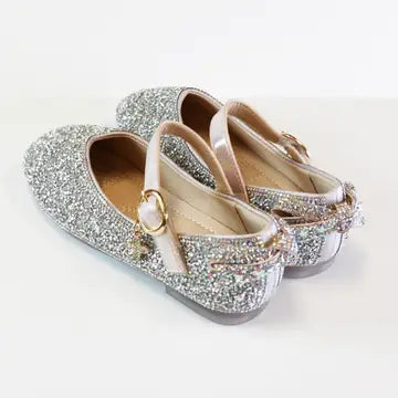 Girls' Rhinestone Bow Back Dress Shoe