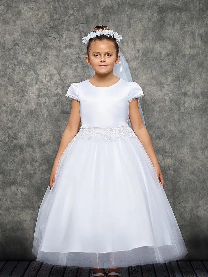 Girls' Chandelier Trim Communion Dress
