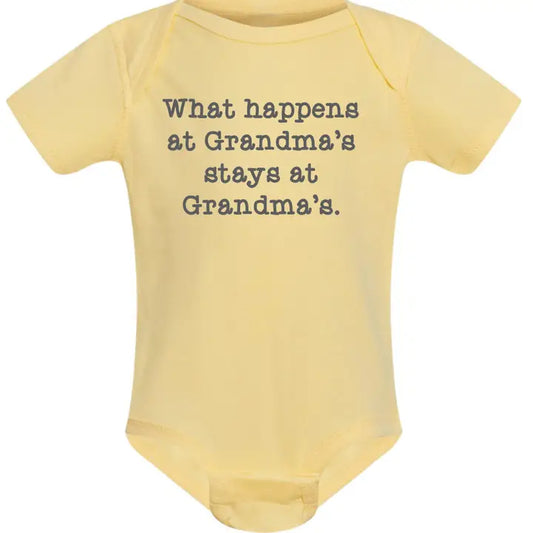 Onesie "What Happens At Grandmas" Yellow