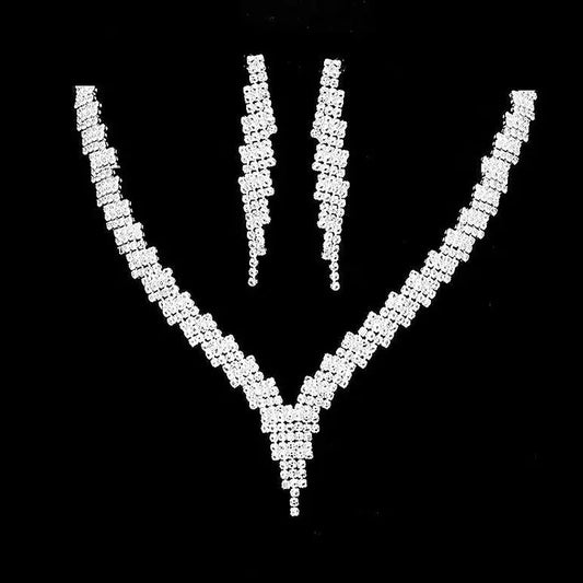 V-Shape CZ Necklace Set
