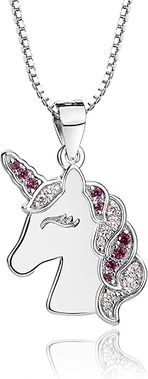 Sterling Silver Kid's Unicorn Necklace 16-18"