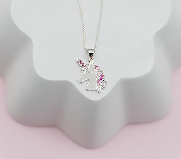 Sterling Silver Kid's Unicorn Necklace 16-18"