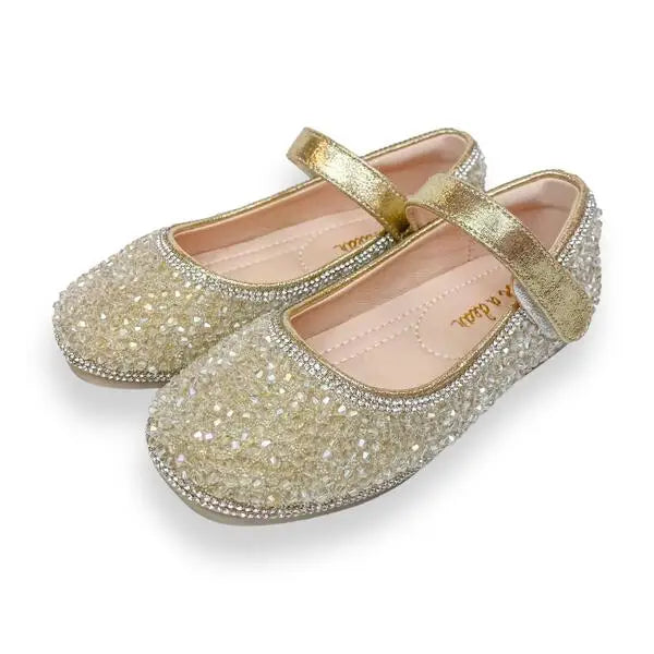 Girls' Clear Stone Sparkle Flat Shoes