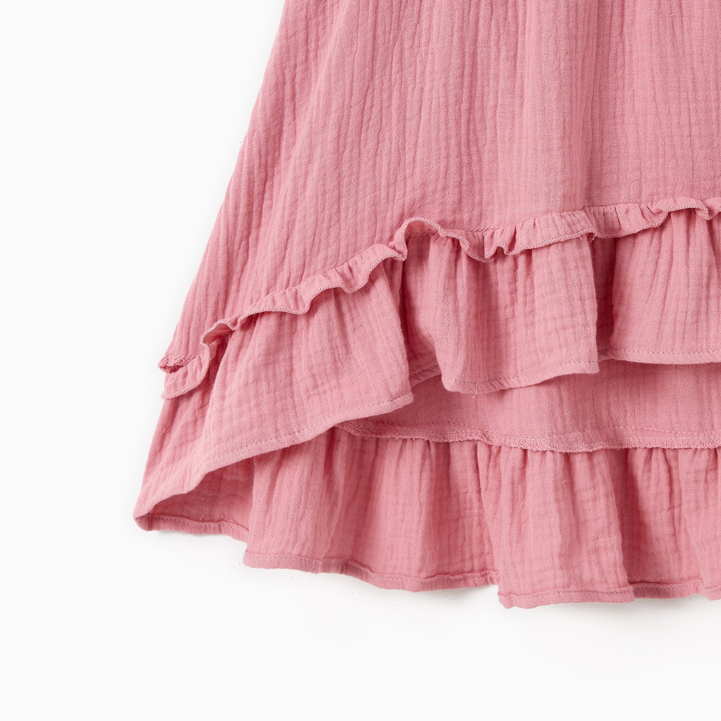 Mommy & Me Pink Ruffle Hem Dress 100% Cotton - Toddler