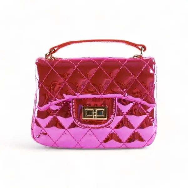 Girls' Metallic Quilted Crossbody Purse