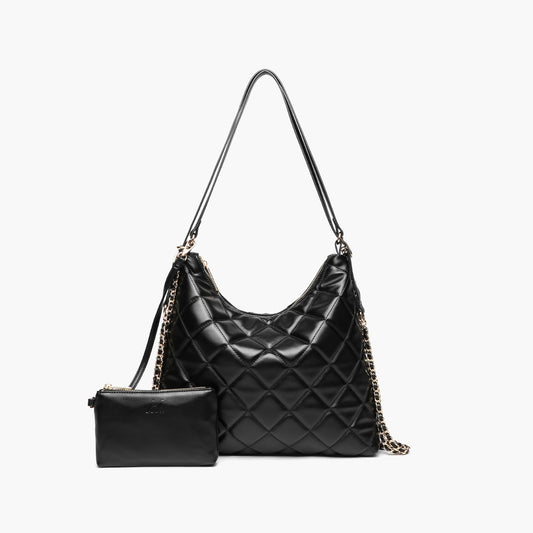 Quilted Dual Shoulder & Backpack Handbag