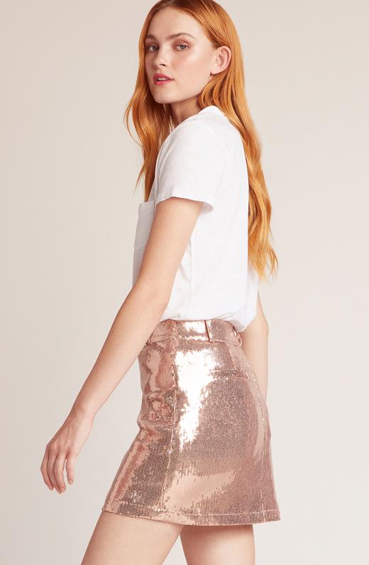 Rose Gold Sequin Mini Skirt