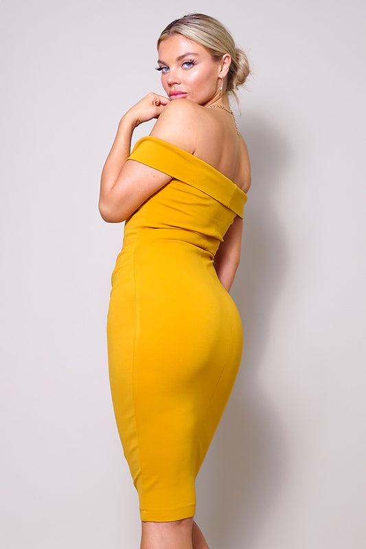 Off Shoulder Side Ruched Dress