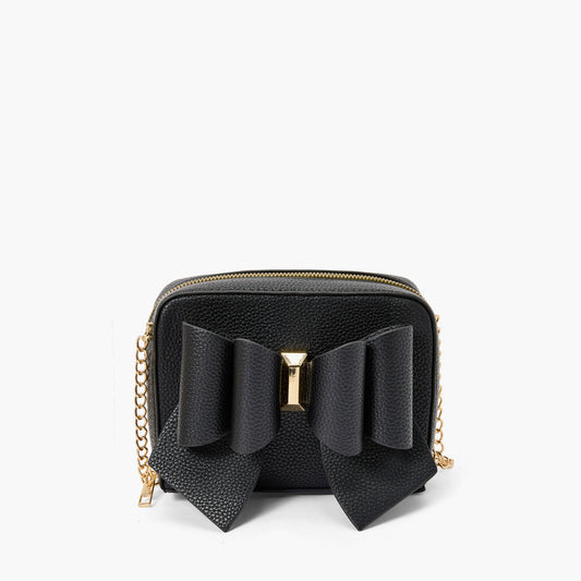 Vegan Leather Bow Box Crossbody Bag