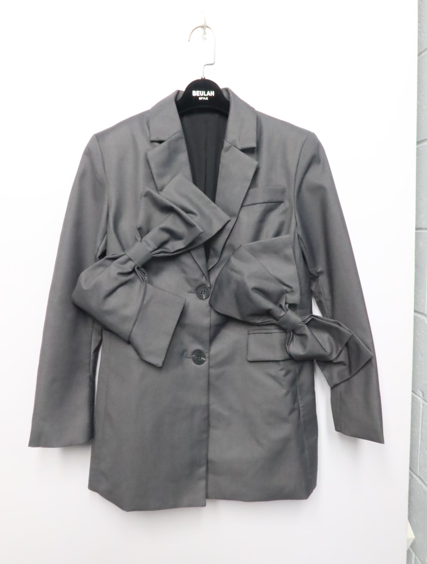 Charcoal Bow Detail Blazer